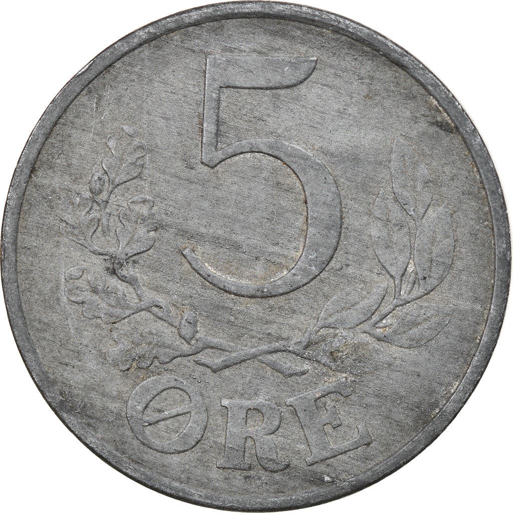 Danish Coin 5 Øre | Christian X German Occupation | Oak Branch | KM834a | Denmark | 1942 - 1945