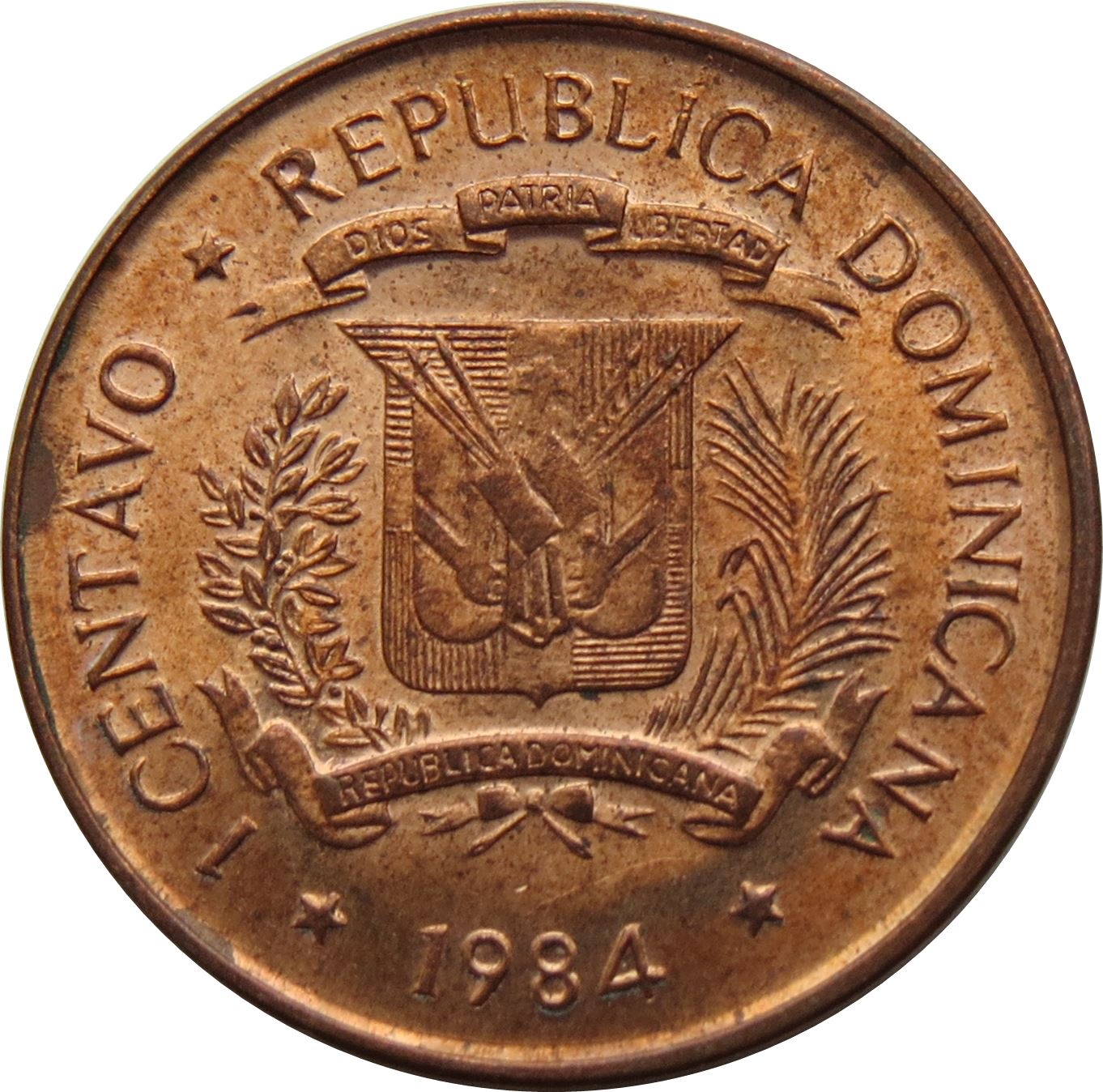 Dominican Republic 1 Centavo Coin | Caonabo | KM64 | 1984 - 1987