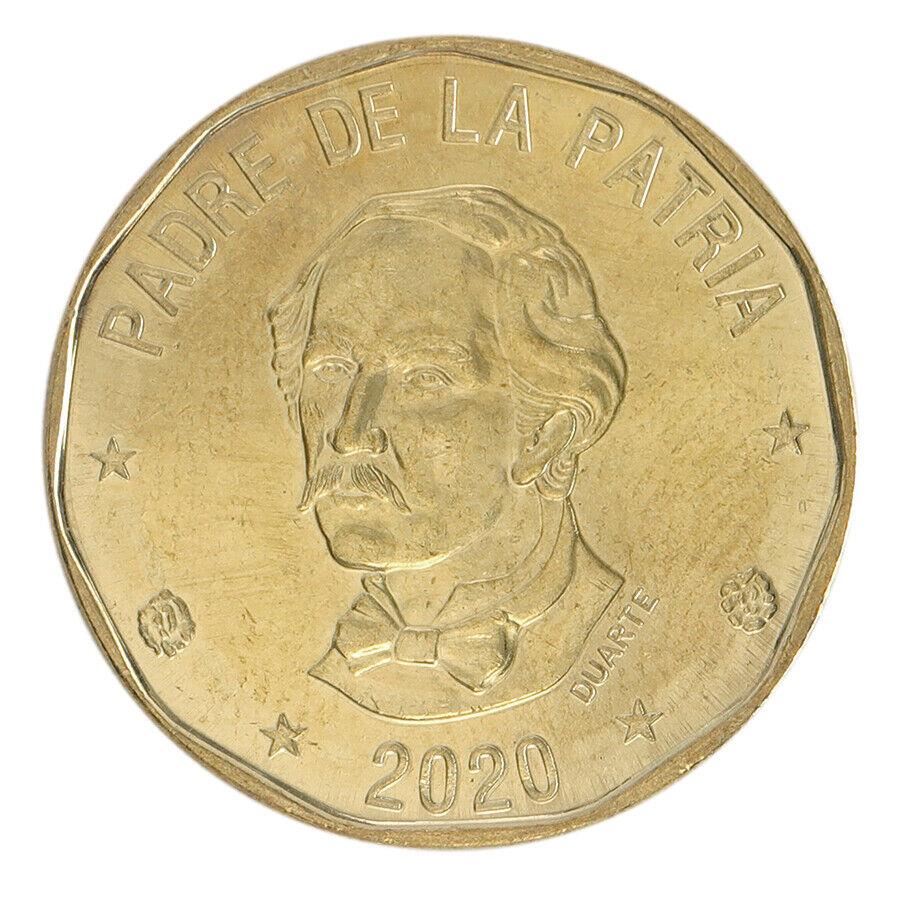 Dominican Republic | 1 Peso Coin | Juan Pablo Duarte | Diez | Km:124 | 2017 - 2022