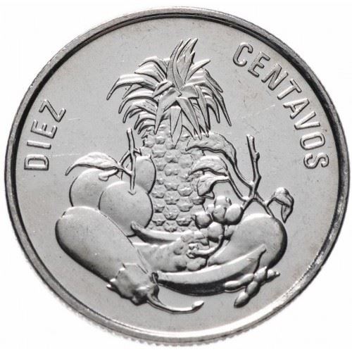 Dominican Republic 10 Centavos Coin | Fruit | Vegetables | KM70 | 1989 - 1991