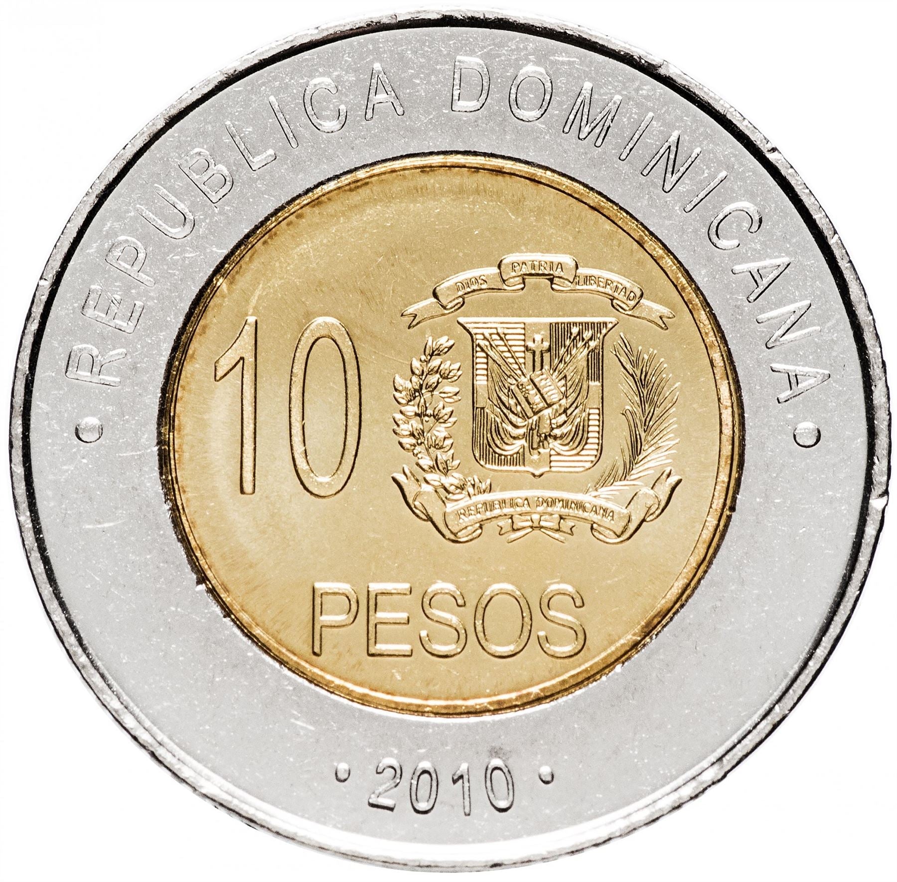 Dominican Republic 10 Pesos Coin | Matias Ramon Mella | KM106 | 2005 - 2016