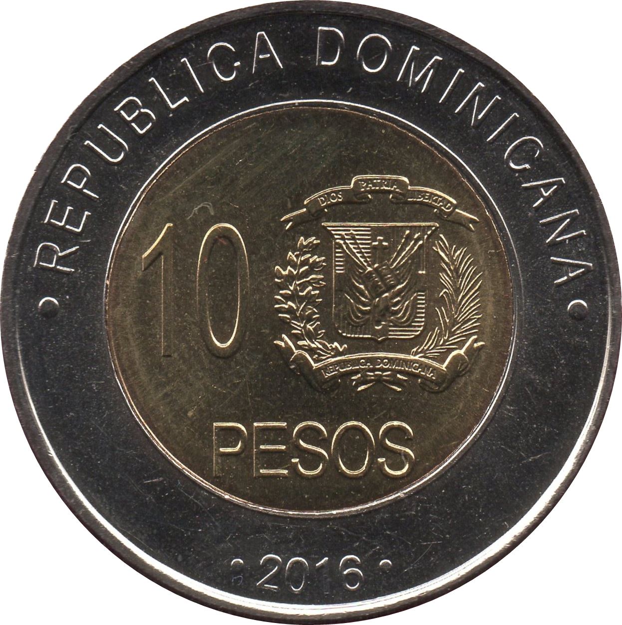 Dominican Republic 10 Pesos Coin | Matias Ramon Mella | KM106 | 2005 - 2016