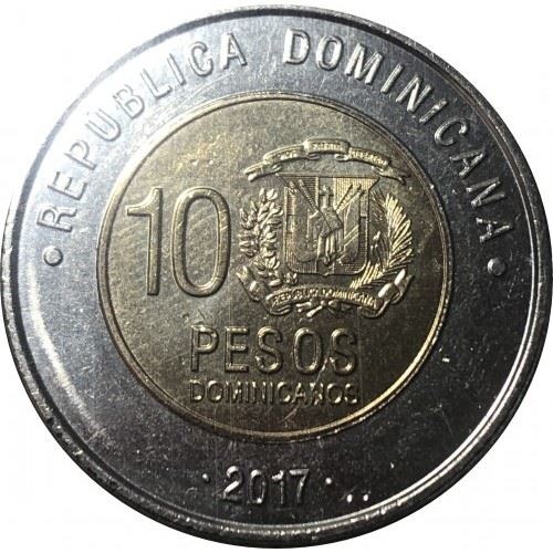 Dominican Republic | 10 Pesos Coin | Matías Ramón Mella | Km:126 | 2017 - 2022