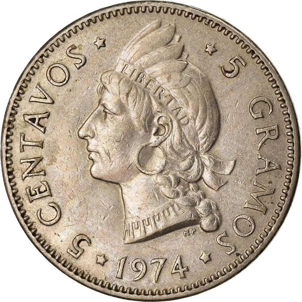 Dominican Republic 5 Centavos Coin | Liberty | KM18 | 1937 - 1974