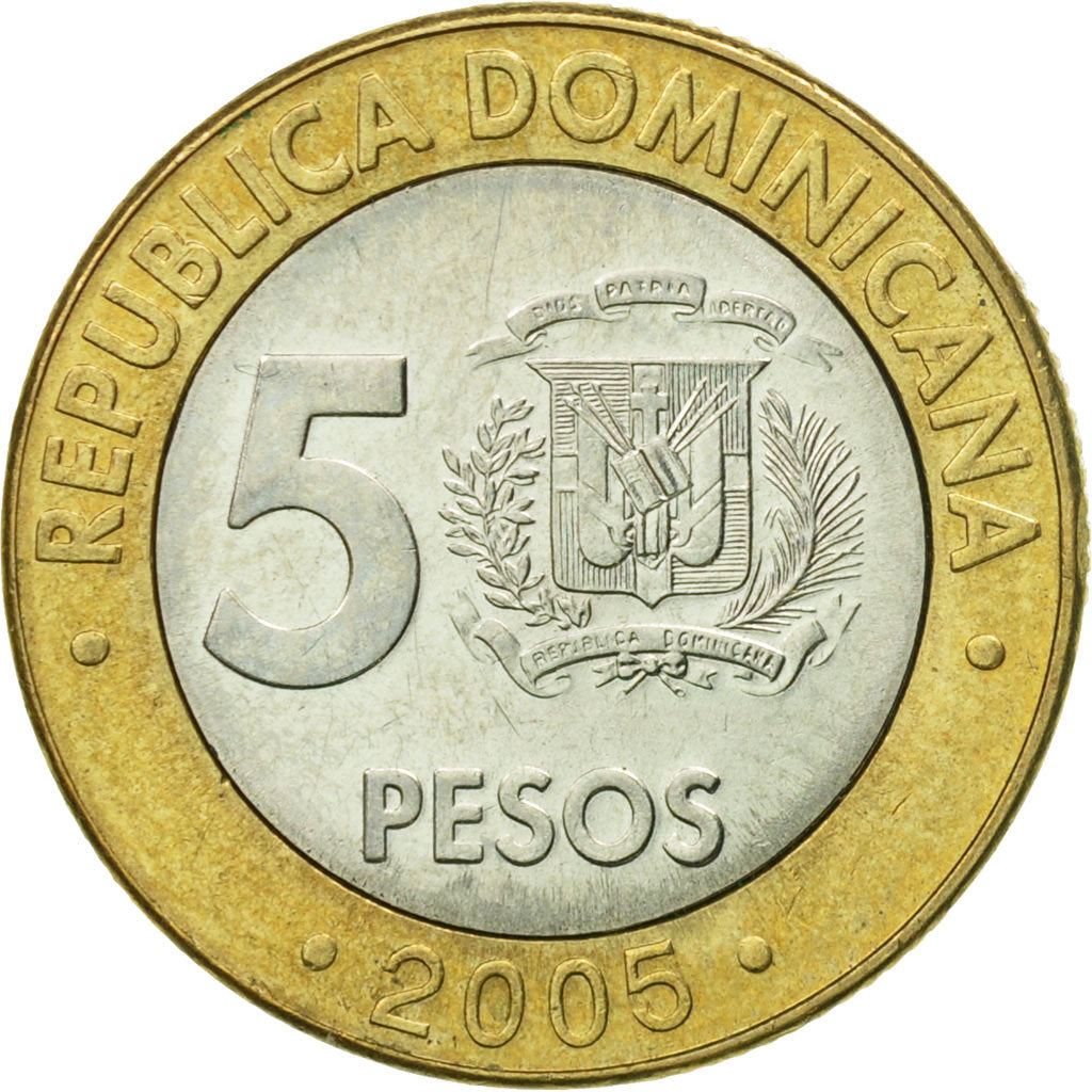 Dominican Republic 5 Pesos Coin | Francisco del Rosario Sanchez | KM89 | 2008