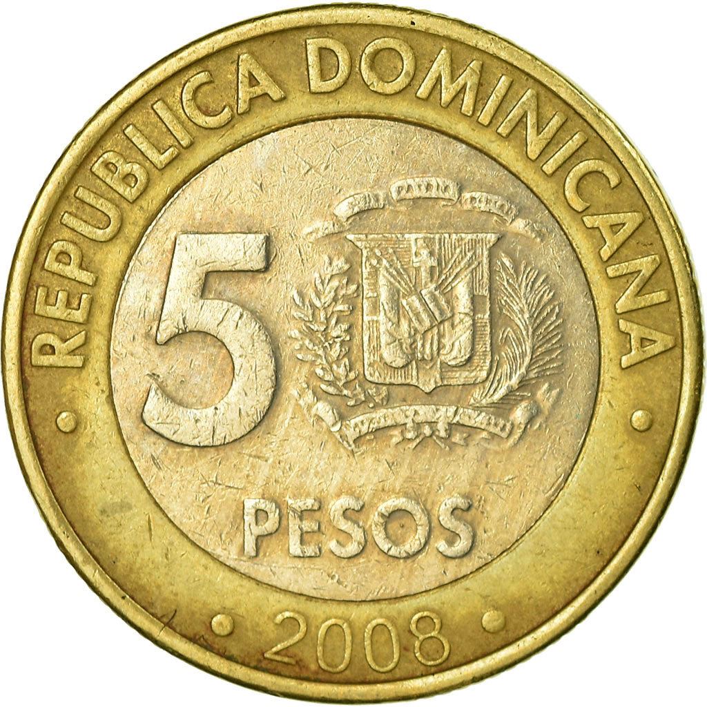 Dominican Republic 5 Pesos Coin | Francisco del Rosario Sanchez | KM89 | 2008