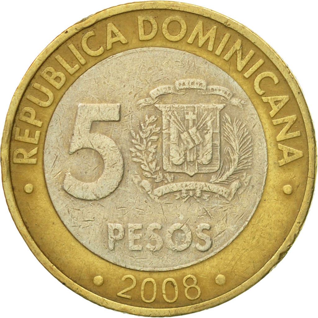 Dominican Republic | 5 Pesos Coin | Francisco del Rosario Sánchez | Km:89a | 2008