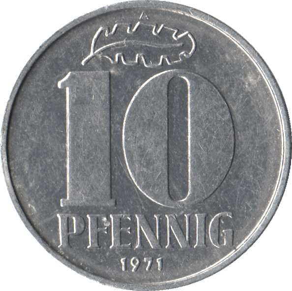 East German 10 Pfennig | Deutsche Demokratische Republik | KM10 1963 - 1990