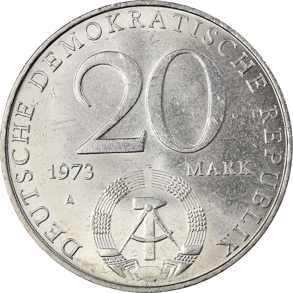 East German 20 Mark Coin | Otto Grotewohl | Deutsche Demokratische Republik | KM47 | 1973