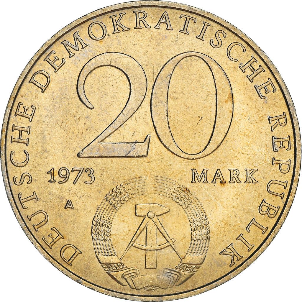 East German 20 Mark Coin | Otto Grotewohl | Deutsche Demokratische Republik | KM47 | 1973