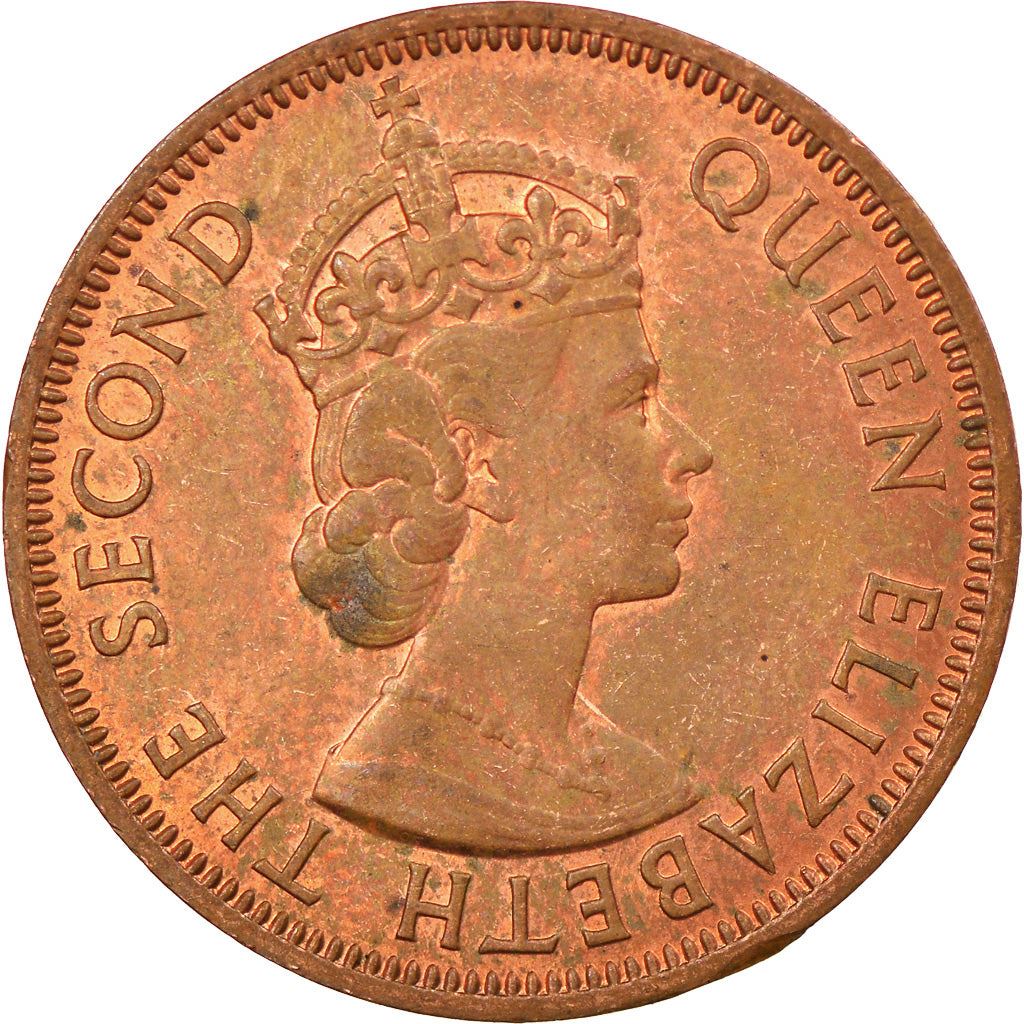 Eastern Caribbean States 1 Cent Coin | Queen Elizabeth II | Palm | KM2 | 1955 - 1965