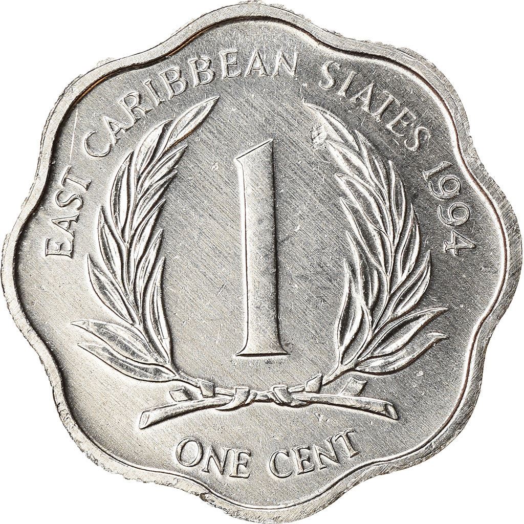 Eastern Caribbean States Coin 1 Cent | Queen Elizabeth II | Palm | KM10 | 1981 - 2001