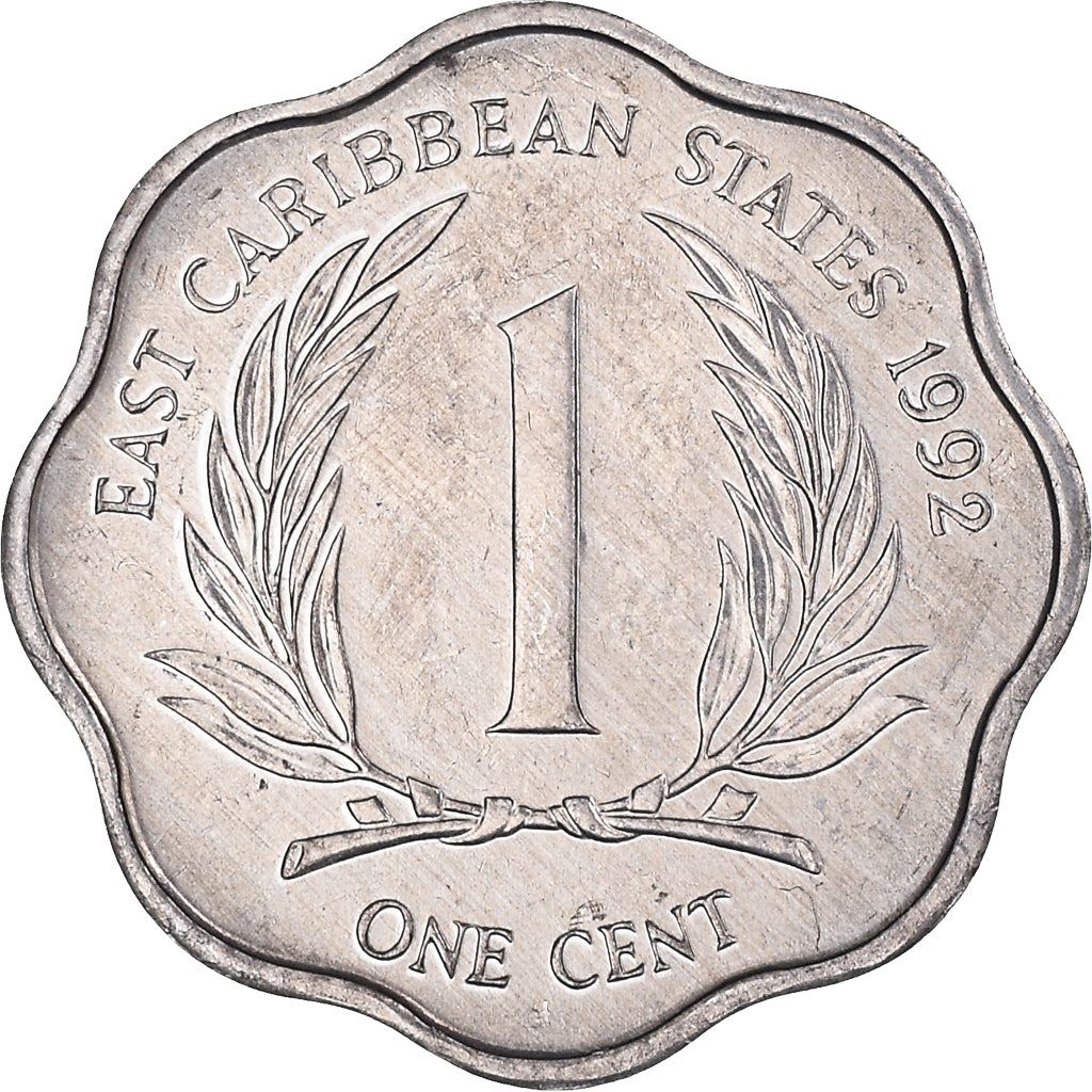 Eastern Caribbean States Coin 1 Cent | Queen Elizabeth II | Palm | KM10 | 1981 - 2001