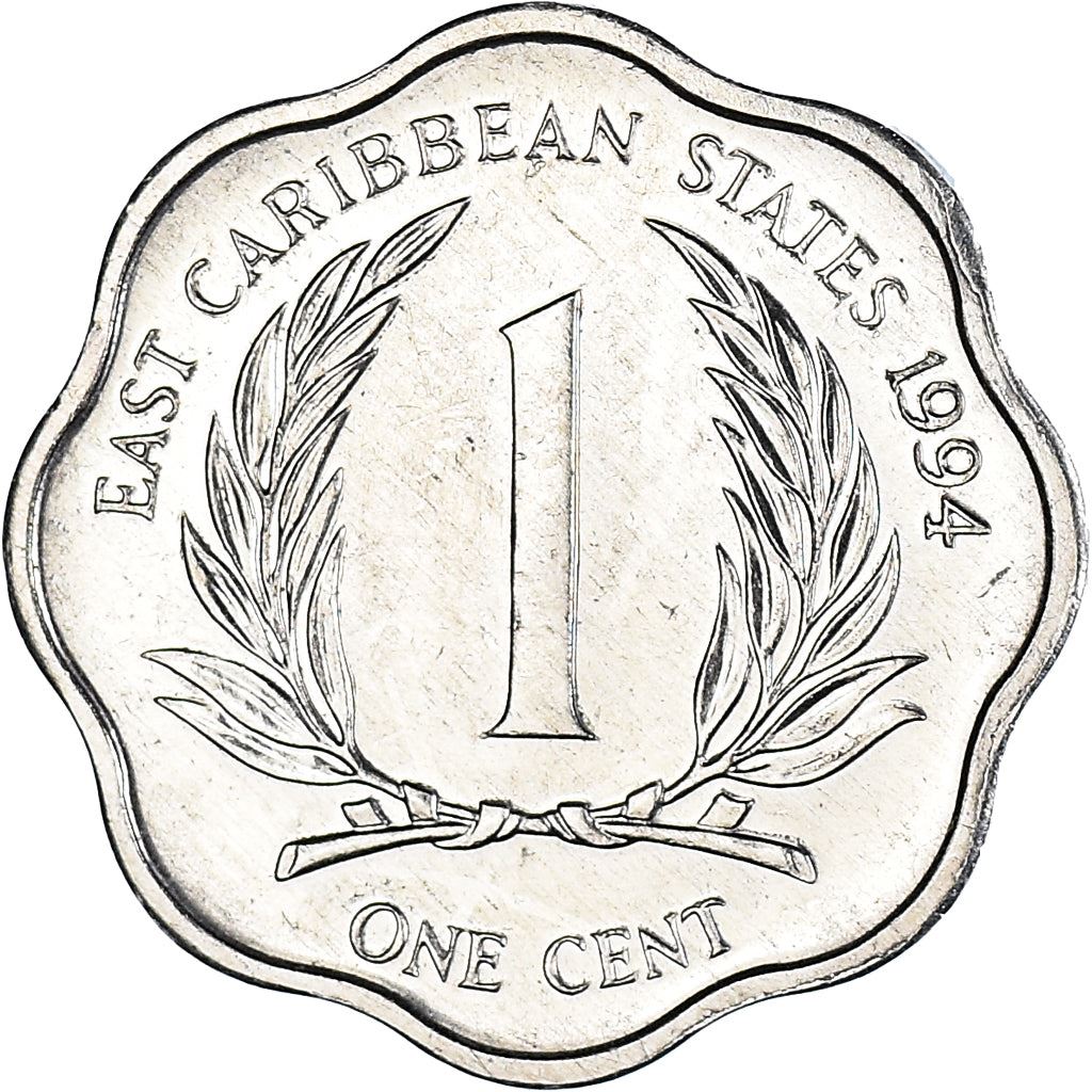 Eastern Caribbean States Coin 1 Cent | Queen Elizabeth II | Palm | KM10 | 1981 - 2001