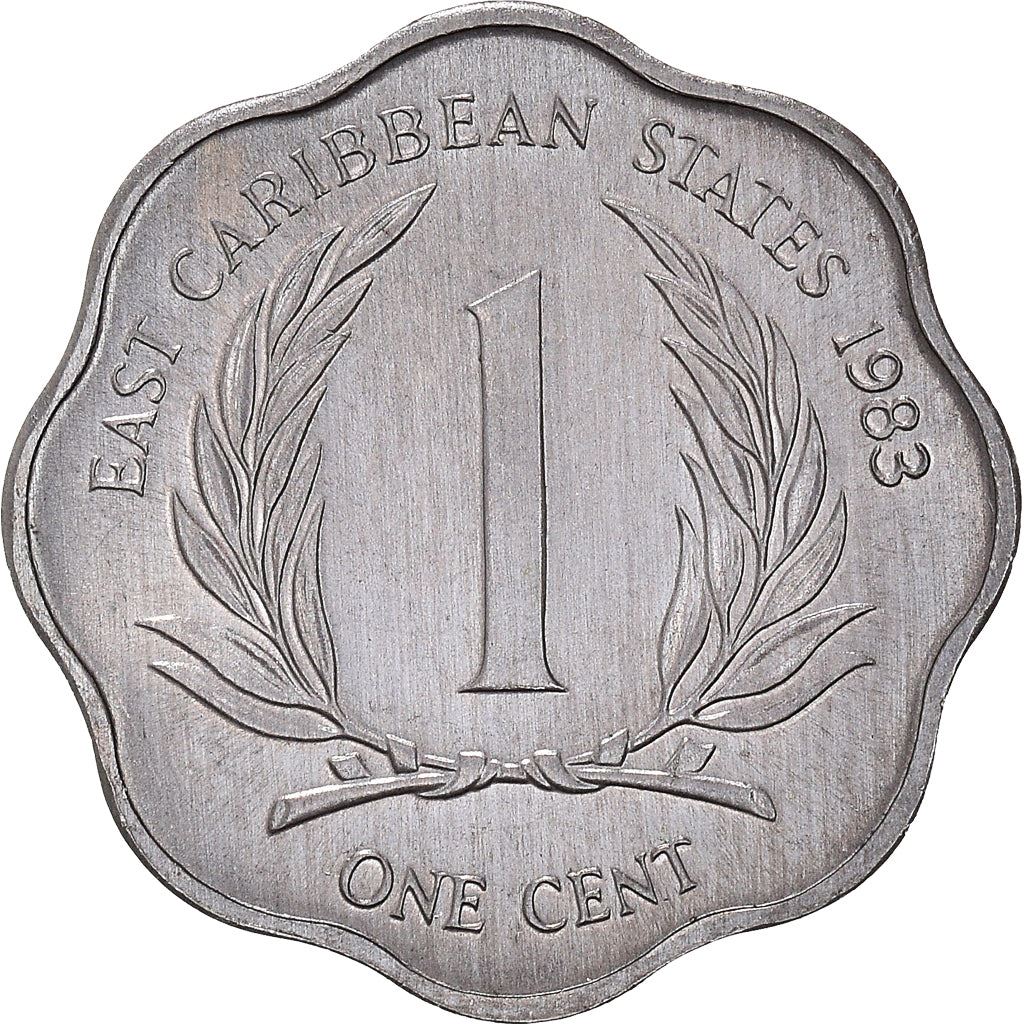 Eastern Caribbean States Coin 1 Cent | Queen Elizabeth II | Palm | KM10 | 1981 - 2001