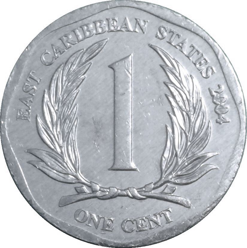 Eastern Caribbean States Coin 1 Cent | Queen Elizabeth II | Palm | KM34 | 2002 - 2013