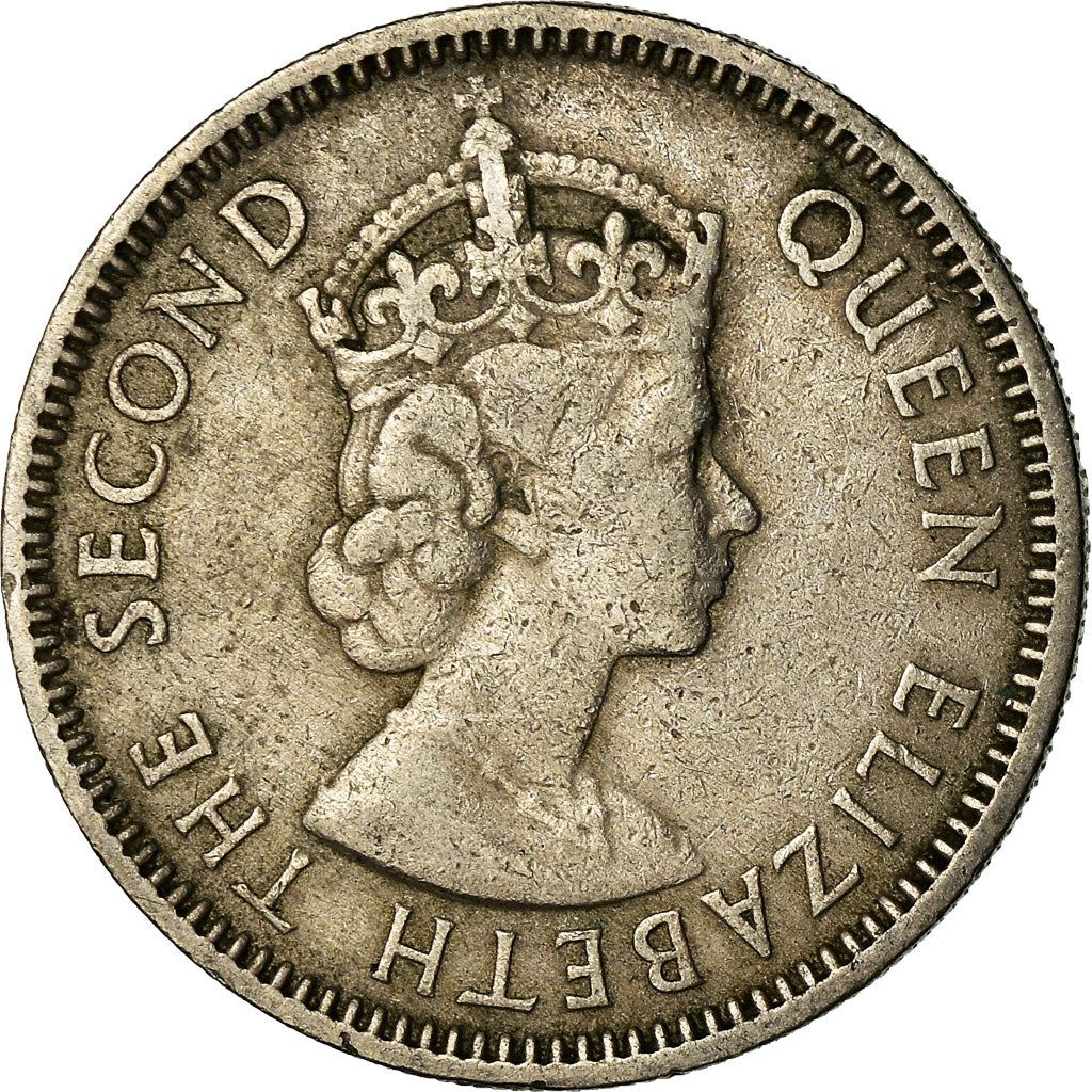 Eastern Caribbean States Coin 25 Cents | Queen Elizabeth II | Golden Hind Ship | KM6 | 1955 - 1965