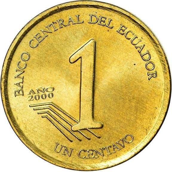 Ecuador | 1 Centavo Coin | Globe - Equator | Km:104 | 2000 - 2003