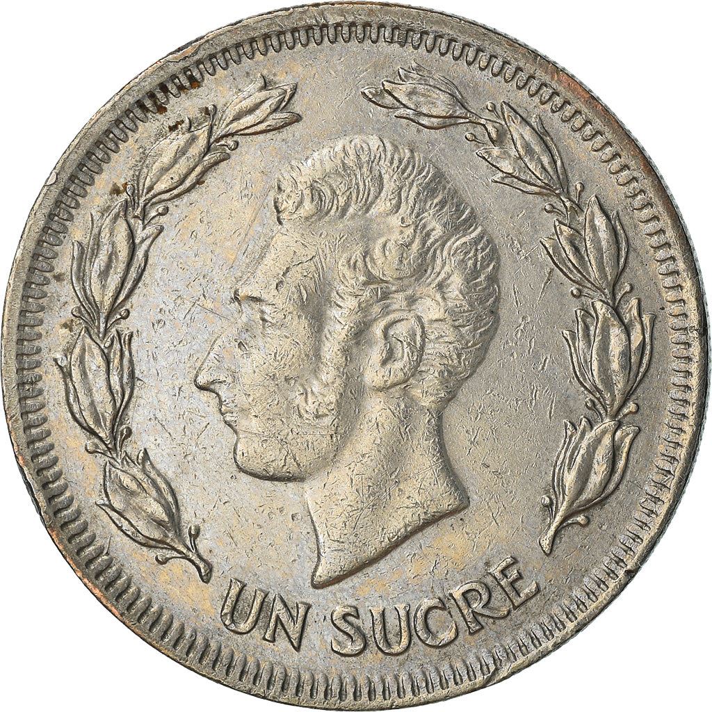 Ecuador 1 Sucre Coin | Antonio Jose de Sucre | KM83 | 1974 - 1977