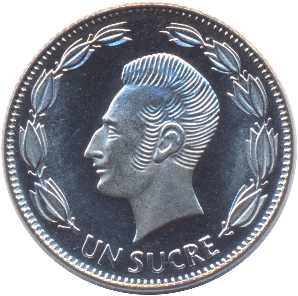 Ecuador | 1 Sucre Coin | Jose de Sucre | Km:89 | 1988 - 1990