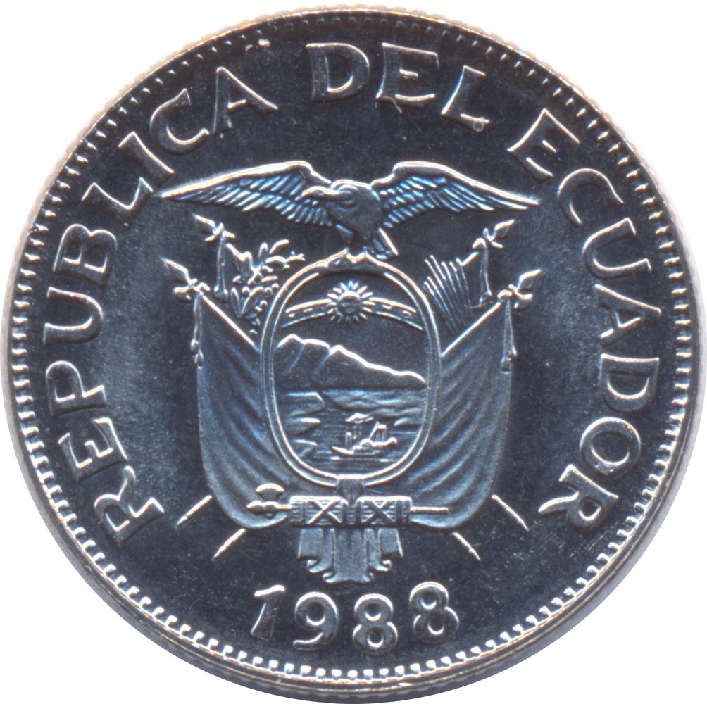 Ecuador | 1 Sucre Coin | Jose de Sucre | Km:89 | 1988 - 1990