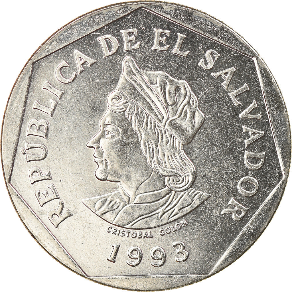 El Salvador Coin Salvadoran 1 Colon | Christopher Columbus | KM156b | 1993 - 1999