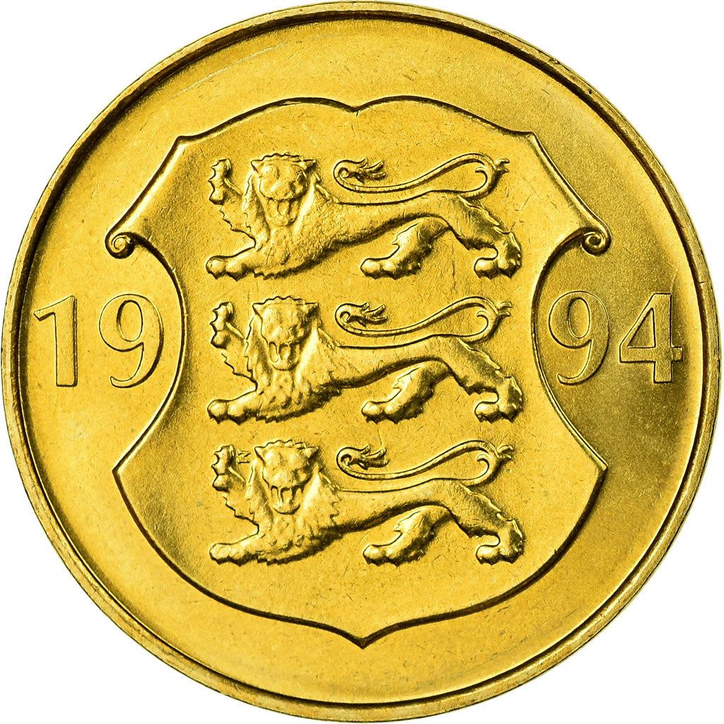 Estonia 5 Krooni Coin | National Bank | Lions | KM30 | 1994