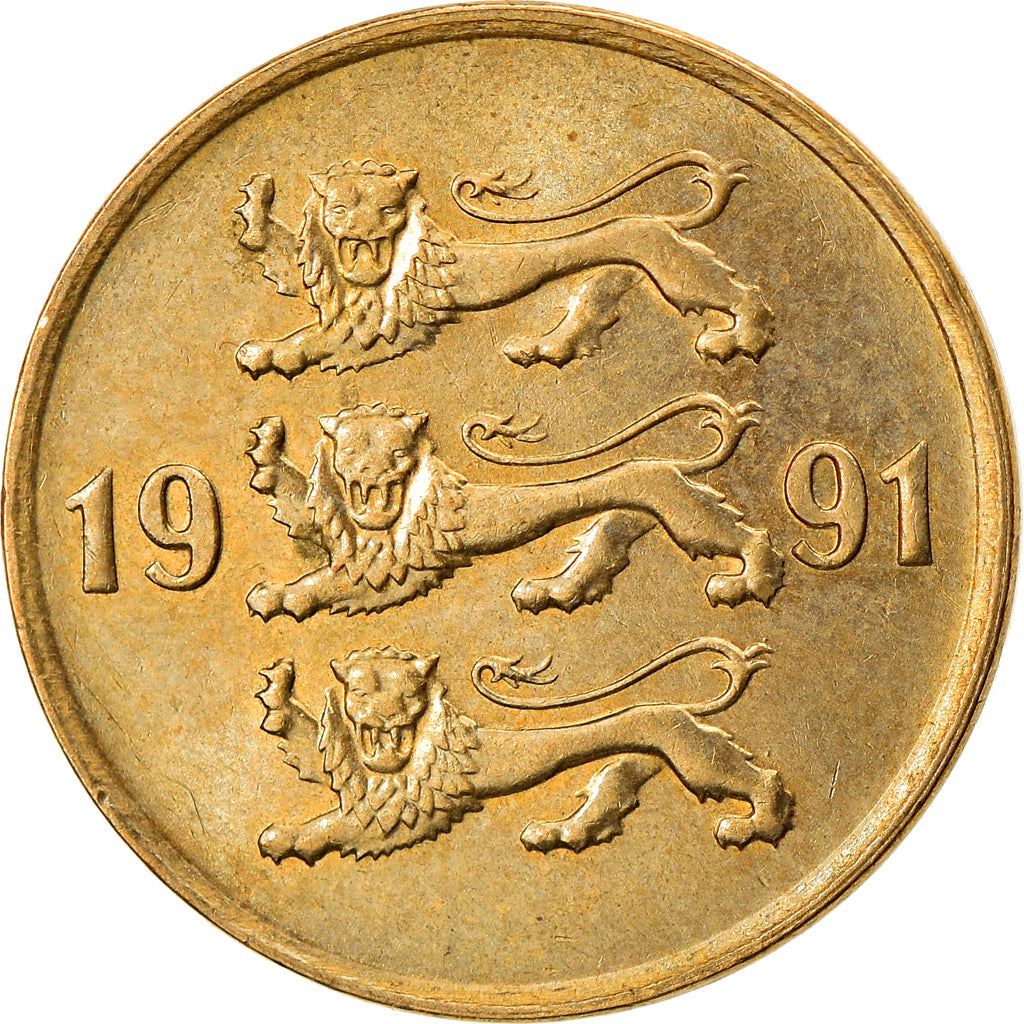 Estonia Coin Estonian 10 Senti | Lions | KM22 | 1991 - 2008