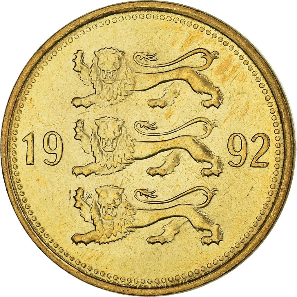 Estonia Coin Estonian 50 Senti | Lions | KM24 | 1992 - 2007