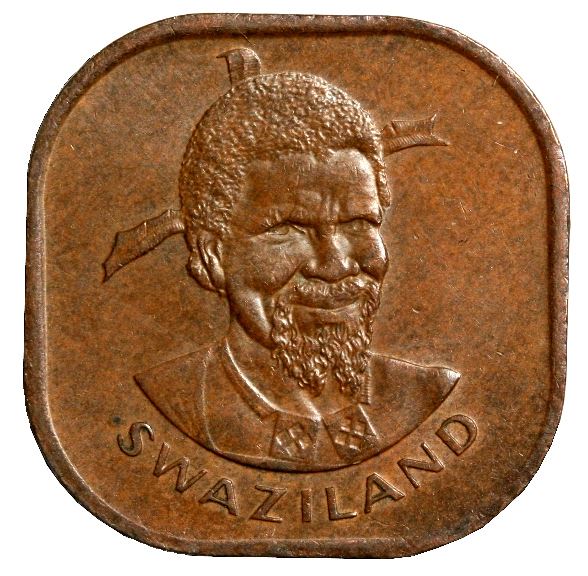 Eswatini 2 Cents Coin | King Sobhuza II | Leadwood Tree | KM8 | 1974 - 1982