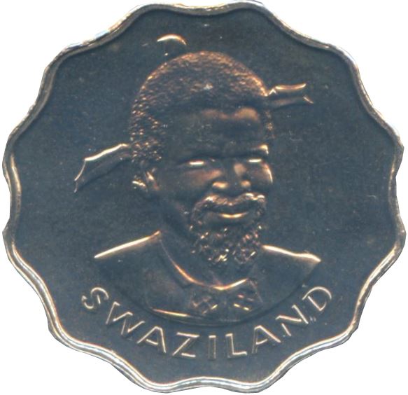 Eswatini 5 Cents Coin | King Sobhuza II | Arum Lily | KM9 | 1974 - 1979