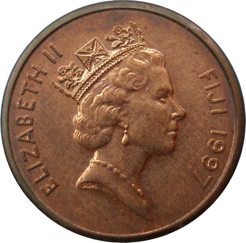 Fiji | 1 Cent Coin | Elizabeth II | Tanoa Kava Bowl | KM49a | 1990 - 2001