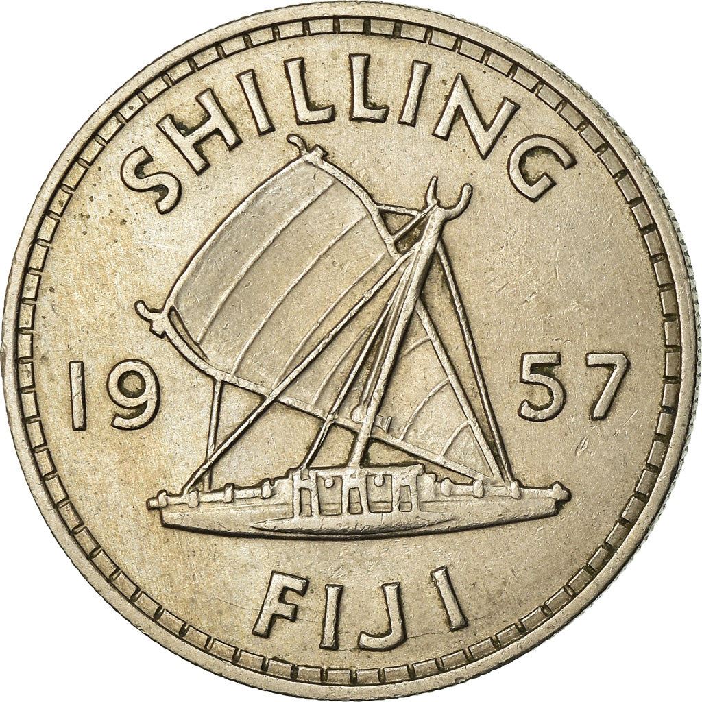 Fiji | 1 Shilling Coin | Fijian sailboat | Km:23 | 1957 - 1965