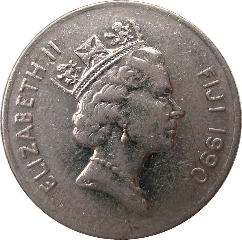 Fiji | 10 Cents Coin | Elizabeth II | Ula Tava Tava | KM52a | 1990 - 2006