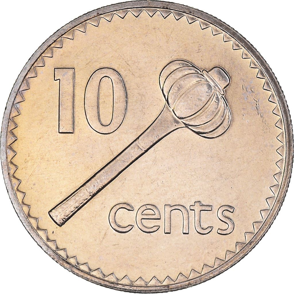 Fiji | 10 Cents Coin | Throwing club | Km:52 | 1986 - 1987