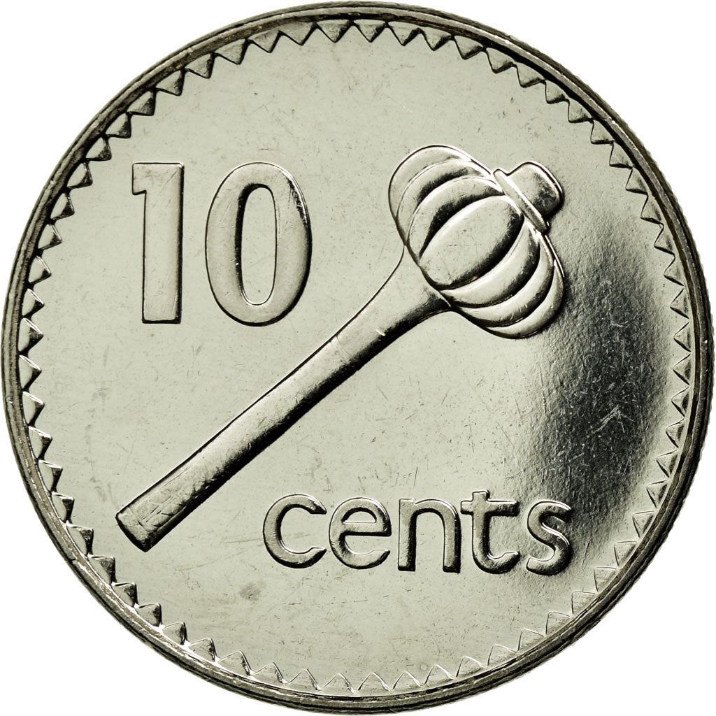 Fiji | 10 Cents Coin | Throwing club | Km:52A | 1990 - 2006