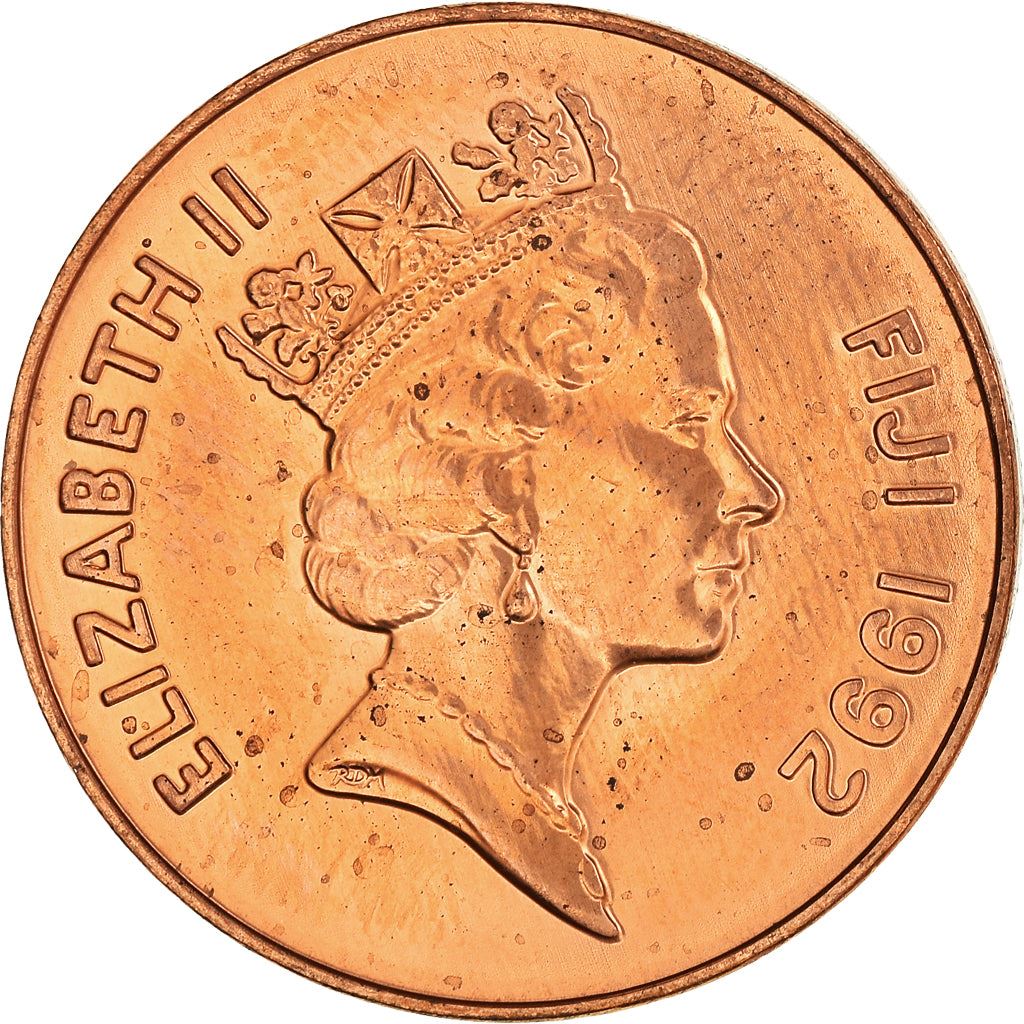 Fiji | 2 Cents Coin | Elizabeth II | Palm Fan | KM50a | 1990 - 2001