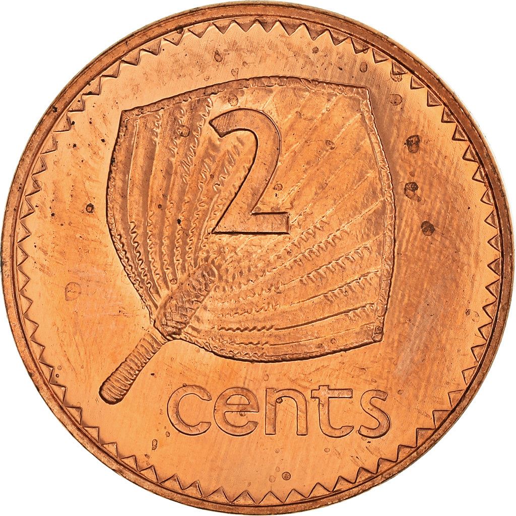 Fiji | 2 Cents Coin | Elizabeth II | Palm Fan | KM50a | 1990 - 2001