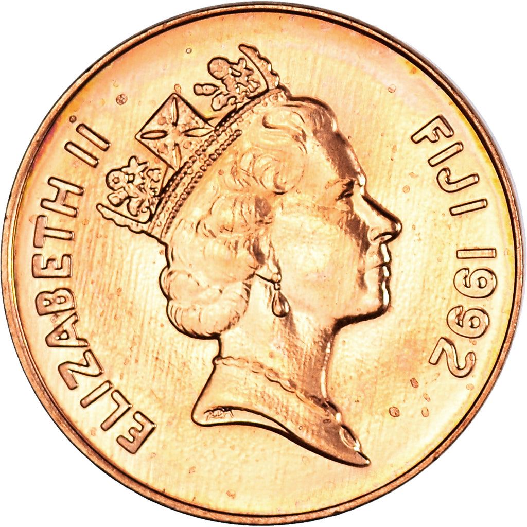 Fiji | 2 Cents Coin | Elizabeth II | Palm Fan | KM50a | 1990 - 2001