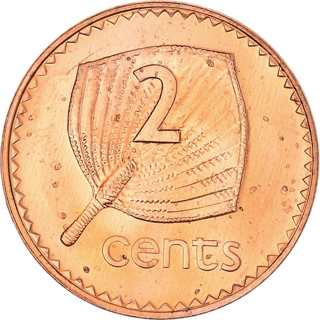 Fiji | 2 Cents Coin | Elizabeth II | Palm Fan | KM50a | 1990 - 2001