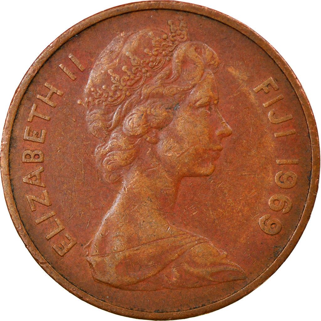 Fiji | 2 Cents Coin | Palm fan | Km:28 | 1969 - 1985