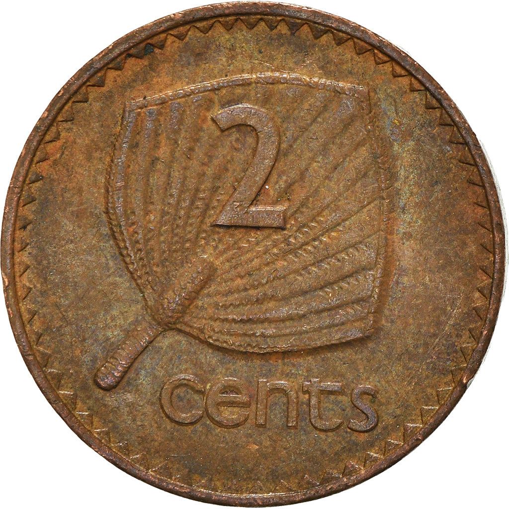 Fiji | 2 Cents Coin | Palm fan | Km:50 | 1986 - 1987