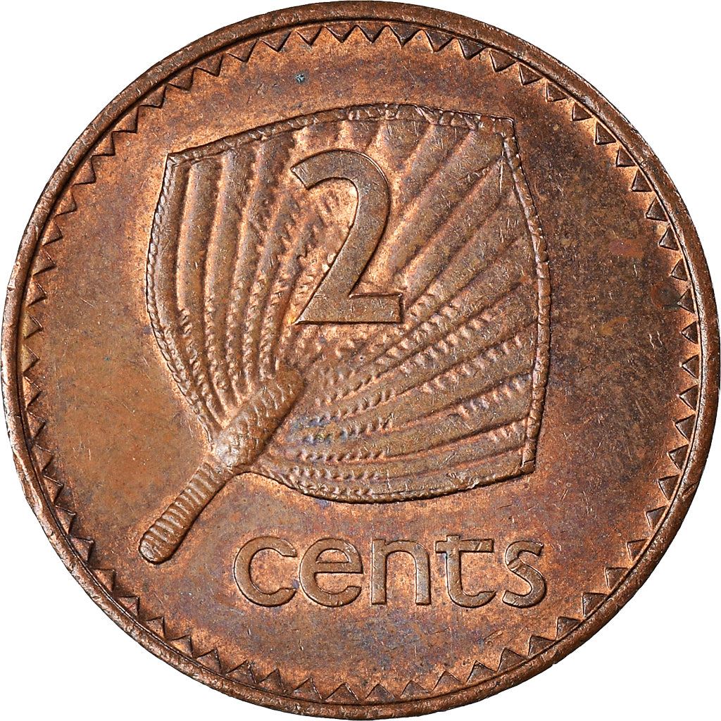 Fiji | 2 Cents Coin | Palm fan | Km:50 | 1986 - 1987