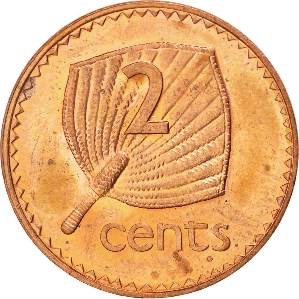 Fiji | 2 Cents Coin | Palm fan | Km:50A | 1990 - 2001