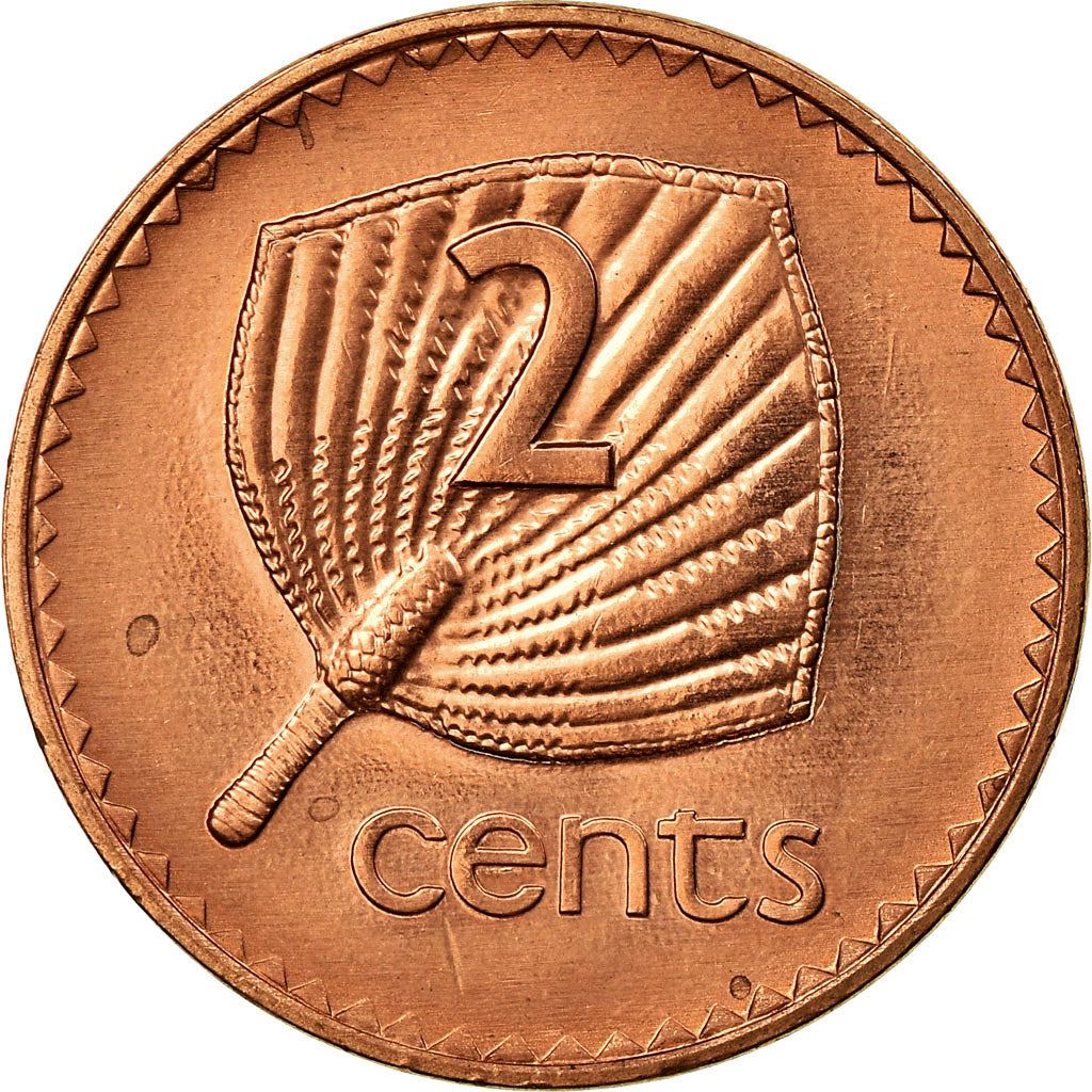 Fiji | 2 Cents Coin | Palm fan | Km:50A | 1990 - 2001