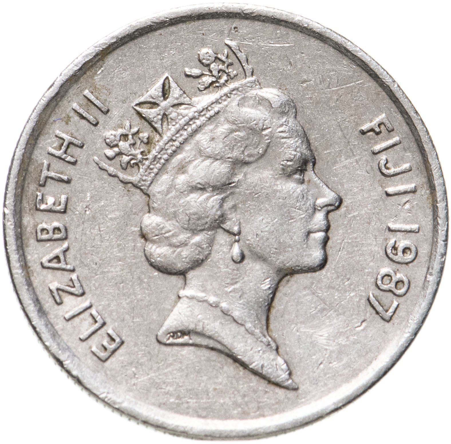 Fiji | 5 Cents Coin | Elizabeth II | Drum | KM51 | 1986 - 1987