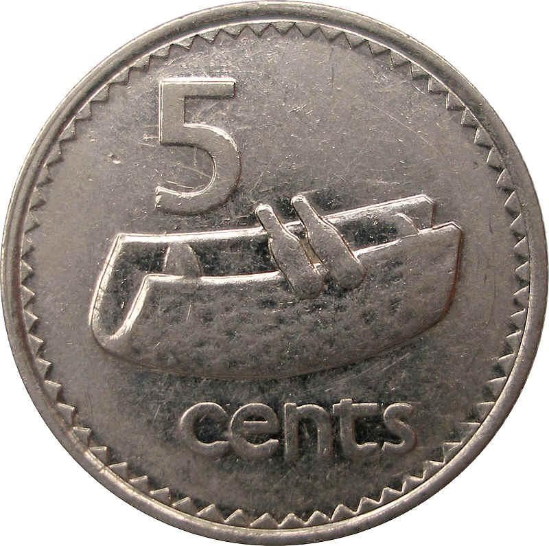 Fiji | 5 Cents Coin | Elizabeth II | Drum | KM51a | 1990 - 2006