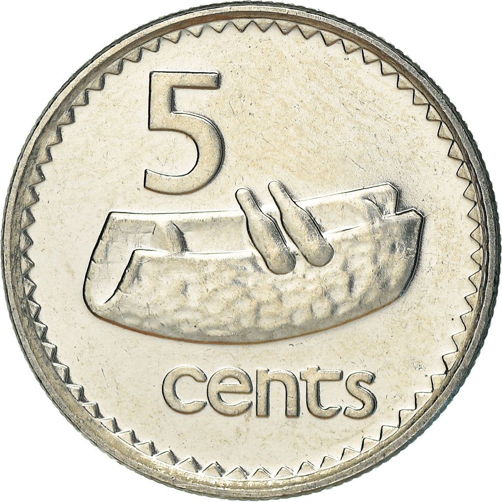 Fiji | 5 Cents Coin | Fijian drum | Km:51A | 1990 - 2006