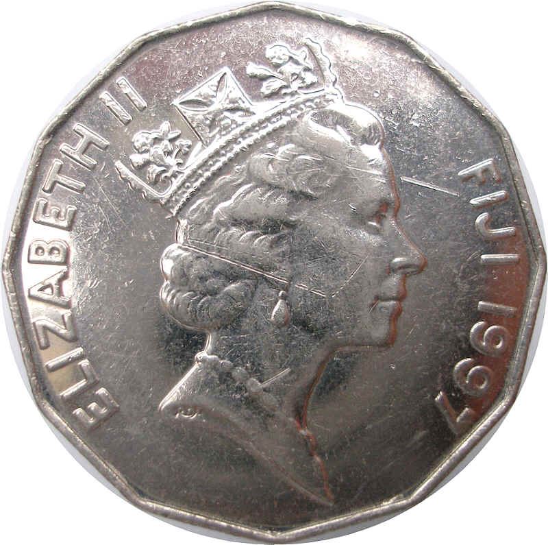 Fiji | 50 Cents Coin | Elizabeth II | Canoe Takia | KM54a | 1990 - 2006