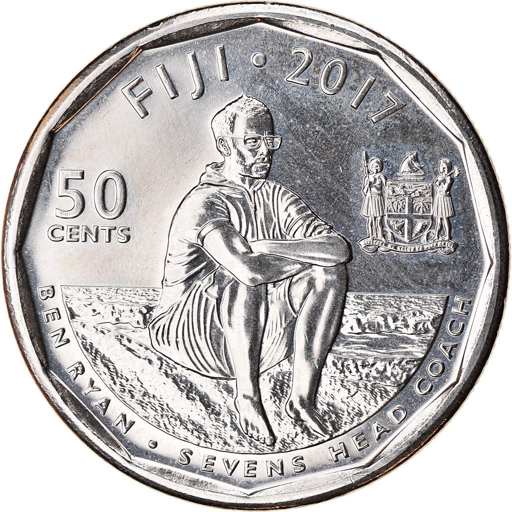 Fiji | 50 Cents Coin | Fijian rugby | Km:528 | 2017